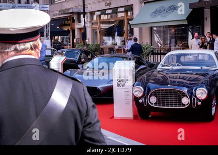 Concours über die Automobilausstellung Savile Row in London, Großbritannien Stockfoto