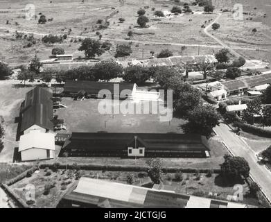 Eine Luftaufnahme des Burma Camp in Accra, Ghana, aufgenommen im Jahr 1959 Stockfoto