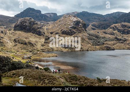 Cajas Nationalpark, Toreadora See. Berglandschaft. Ecuador, Azuay Provinz, in der Nähe der Stadt Cuenca Stockfoto