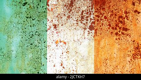 Flagge von irland und Nordirland .Vereinigung irlands Stockfoto