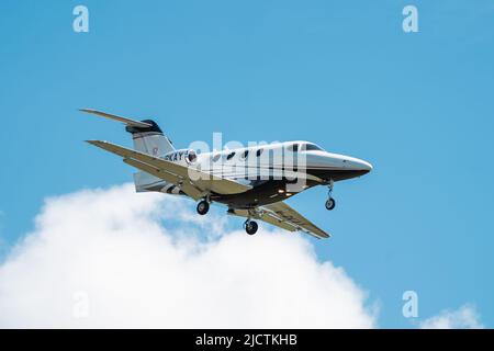 Beechcraft Premier Final Approach Flughafen Bournemouth Stockfoto