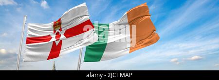 Flagge von irland und Nordirland .Vereinigung irlands Stockfoto