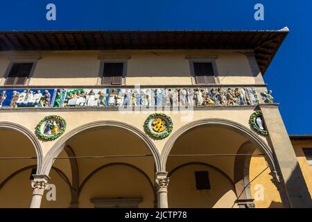 Del Ceppo Hospital, altes Krankenhaus im Stadtzentrum von Pistoia, Toskana, Italien Stockfoto