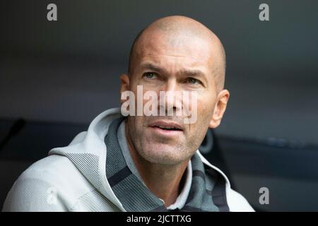 Zinedine ZIDANE wird am 23. Juni 2022 50, Trainer Zinedine ZIDANE (REAL). Fußball, Real Madrid (REAL) - Fenerbahce Istanbul (FBI) 5: 3, Audi Cup 2019, Spiel um 3. Platz, am 31. Juli 2019 in München/ALLIANZARENA/Deutschland. Äh Stockfoto