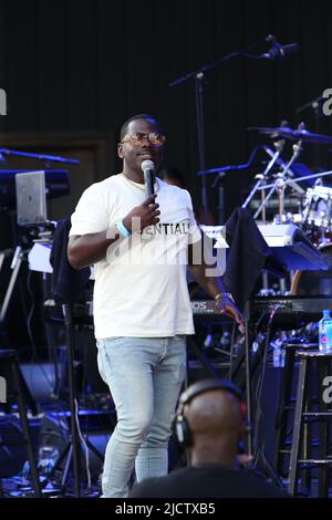 Der Komiker Skeet Carter spielt Live-Comedy bei der Dell East Music Center Summer Concert Series in Philadelphia. Mit: Komiker Skeet Carter wo: Philadelphia, Pennsylvania, USA Wann: 05 Aug 2021 Credit: W.Wade/WENN Stockfoto