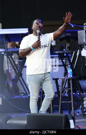 Der Komiker Skeet Carter spielt Live-Comedy bei der Dell East Music Center Summer Concert Series in Philadelphia. Mit: Komiker Skeet Carter wo: Philadelphia, Pennsylvania, USA Wann: 05 Aug 2021 Credit: W.Wade/WENN Stockfoto