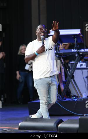 Der Komiker Skeet Carter spielt Live-Comedy bei der Dell East Music Center Summer Concert Series in Philadelphia. Mit: Komiker Skeet Carter wo: Philadelphia, Pennsylvania, USA Wann: 05 Aug 2021 Credit: W.Wade/WENN Stockfoto