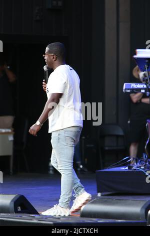 Der Komiker Skeet Carter spielt Live-Comedy bei der Dell East Music Center Summer Concert Series in Philadelphia. Mit: Komiker Skeet Carter wo: Philadelphia, Pennsylvania, USA Wann: 05 Aug 2021 Credit: W.Wade/WENN Stockfoto