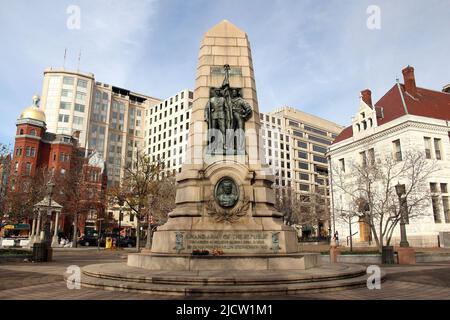 Stephenson Grand Army of the Republic Memorial, Indiana Plaza, eingeweiht am 3. Juli 1909, Washington, DC, USA Stockfoto