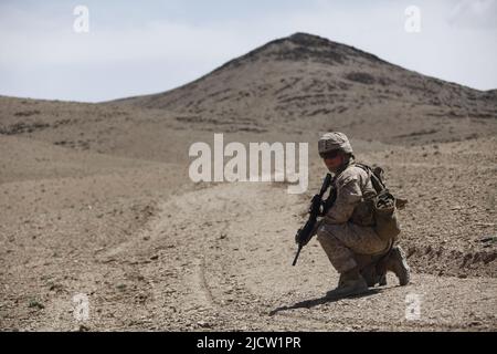 US Marine in der Provinz Helmond in Afghanistan eingesetzt. Stockfoto