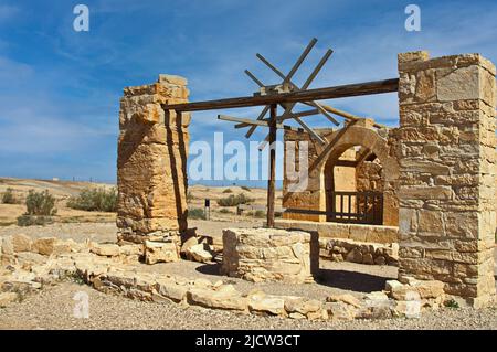 Wasserbrunnen an der Qusyar Amra Wüstenburg im östlichen Teil Jordaniens Stockfoto