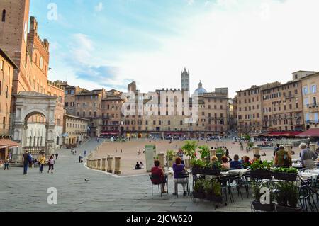 Piazza del Campo in Siena Stockfoto