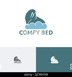 Großes Bequemes Bett Sofa Walrus Cloud Möbel Logo Stock Vektor