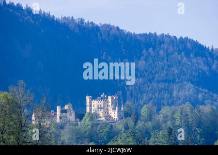 Blick auf Hohenschwangau, Bayern, Deutschland Stockfoto