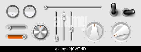Lautstärkeregler realistisches 3D-Vektor-Modell Stock Vektor