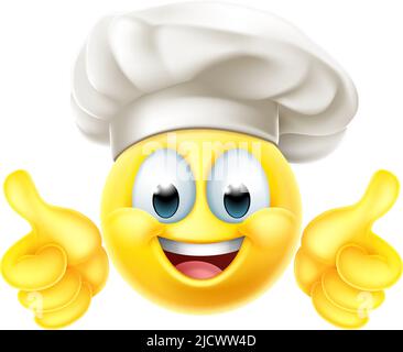 Koch Emoticon Cook Cartoon Face Stock Vektor