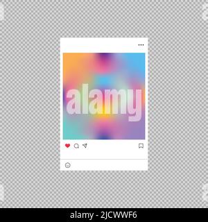 Schnittstelle Für Soziale Netzwerke. Social-Media-Design, Fotorahmen. Realistische Vektordarstellung Stock Vektor