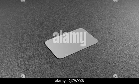 3D Abbildung eines schwarzen Visitenkartenmockup Stockfoto