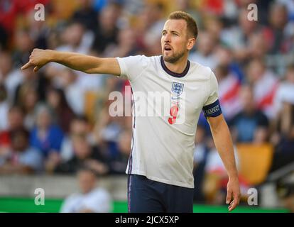 14 Jun 2022 - England gegen Ungarn - UEFA Nations League - Gruppe 3 - Molineux Stadium Englands Harry Kane während des Spiels der UEFA Nations League gegen Ungarn. Bildnachweis : © Mark Pain / Alamy Live News Stockfoto