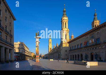 Plaza del Pilar, Zaragoza, Aragon, Spanien, Europa Stockfoto