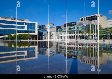 Symphony Hall and Repertory Theatre, Birmingham, West Midlands, England, Vereinigtes Königreich, Europa Stockfoto