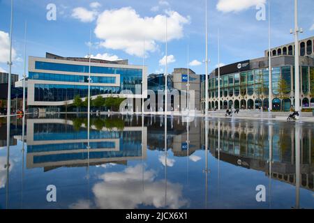 Symphony Hall and Repertory Theatre, Birmingham, West Midlands, England, Vereinigtes Königreich, Europa Stockfoto