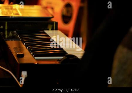Keyboard Orgel Nahaufnahme Stockfoto