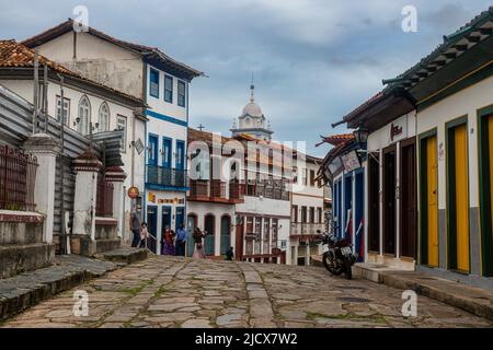 Historische Gebäude, Diamantina, UNESCO-Weltkulturerbe, Minas Gerais, Brasilien, Südamerika Stockfoto