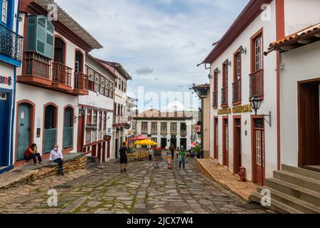 Historische Gebäude, Diamantina, UNESCO-Weltkulturerbe, Minas Gerais, Brasilien, Südamerika Stockfoto