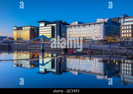 International Financial Services District, (IFSD), Broomielaw, River Clyde, Glasgow, Schottland, Vereinigtes Königreich, Europa Stockfoto