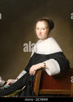 Porträt von Maria van Strijp von Johannes Cornelisz Verspronck (c. 1600-1662). Öl auf Platte, 1652. Rijksmuseum. Amsterdam. Niederlande. Stockfoto