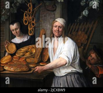 Der Baker arent Oostwaard und seine Frau, Catharina Keiserswaard von Jan Steen (c. 1626-1679). Öl auf Platte, 1658. Rijksmuseum. Amsterdam. Niederlande. Stockfoto