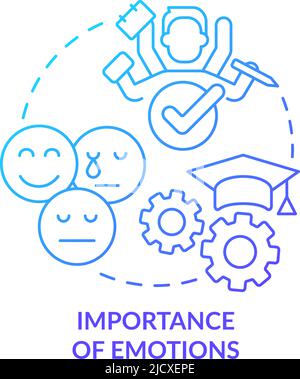 Bedeutung der Emotionen blaues Gradientenkonzept Symbol Stock Vektor