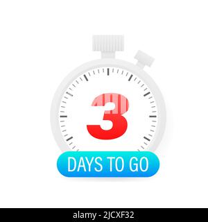 Timer-Symbol für drei Tage auf weißem Hintergrund Stock Vektor