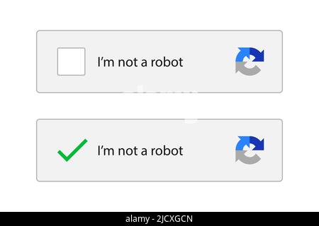 Captcha ich bin kein Roboter-Vektor-Computer-Code Stock Vektor