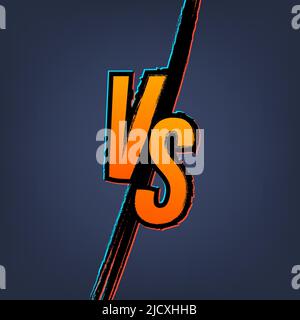 Versus Logo vs Buchstaben für Sport und Kampf gegen Wettbewerb. Kampf gegen Spiel, Spielkonzept im Vergleich zu Stock Vektor