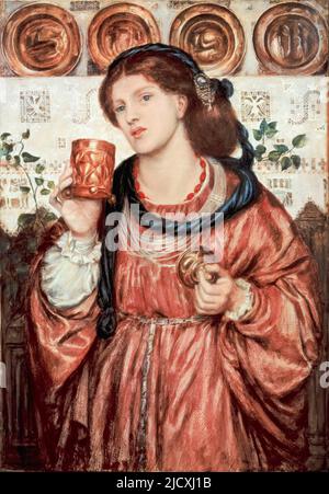 Dante Gabriel Rossetti, der liebende Kelch, Aquarellmalerei, 1867 Stockfoto