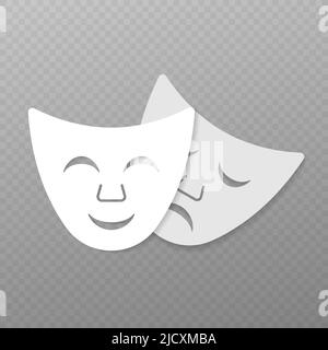 Comedy und Tragödie Theatermasken. Vektorgrafik Stock Vektor