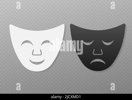 Comedy und Tragödie Theatermasken. Vektorgrafik Stock Vektor