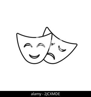 Comedy und Tragödie Theatermasken. Vektorgrafik Stock Vektor