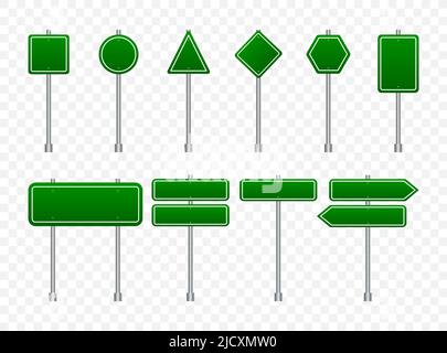 Eingestellt von Verkehrszeichen auf transparentem Hintergrund isoliert. Vector Illustration Stock Vektor