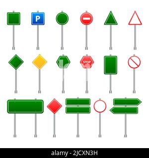 Eingestellt von Verkehrszeichen auf transparentem Hintergrund isoliert. Vector Illustration Stock Vektor