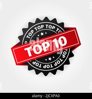 Top 5. Liste der besten zehn auf weißem Hintergrund Stock Vektor