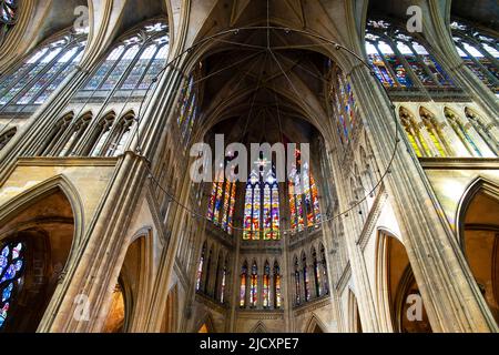 Die Kathedrale von Metz, auch Kathedrale des Heiligen Stephanus, Metz (Cathédrale Saint Étienne de Metz) genannt, ist eine römisch-katholische Kathedrale in Metz, der Hauptstadt von Stockfoto