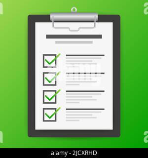 Zwischenablage mit Checkliste-Symbol. Checkliste-Symbol für Web. Stock Vektor