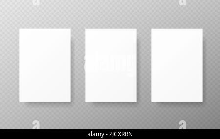 Satz mehrfarbiger Binderclips auf einem Stück Papier auf transparentem Hintergrund. Klerikale Wäscheklammer auf transparentem Hintergrund Stock Vektor