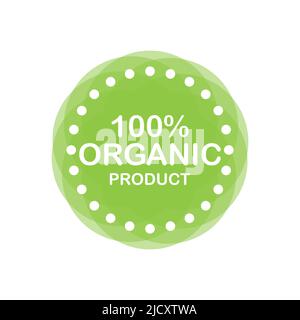 Grunge Büroetikett mit dem Text 100% Bio-Produkt. Natürliche gesunde Lebensmittel. Stock Vektor