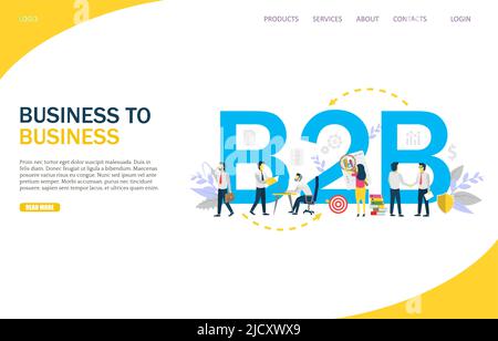 Business-to-Business-Vektor-Website Landing-Page-Design-Vorlage Stock Vektor