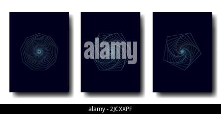 Abstrakte Neon Linie geometrische Formen Set. Futuristische Grafikelemente. Modernes Design 3D. Vektorgrafik Stock Vektor