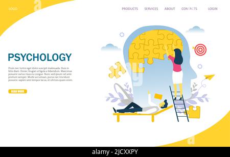 Psychologie Vektor Website Landing Page Design Vorlage Stock Vektor